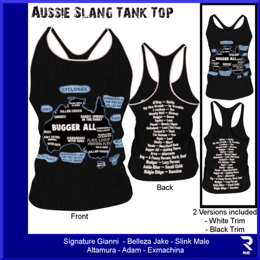 Second Life Marketplace RUE Aussie Slang Tank